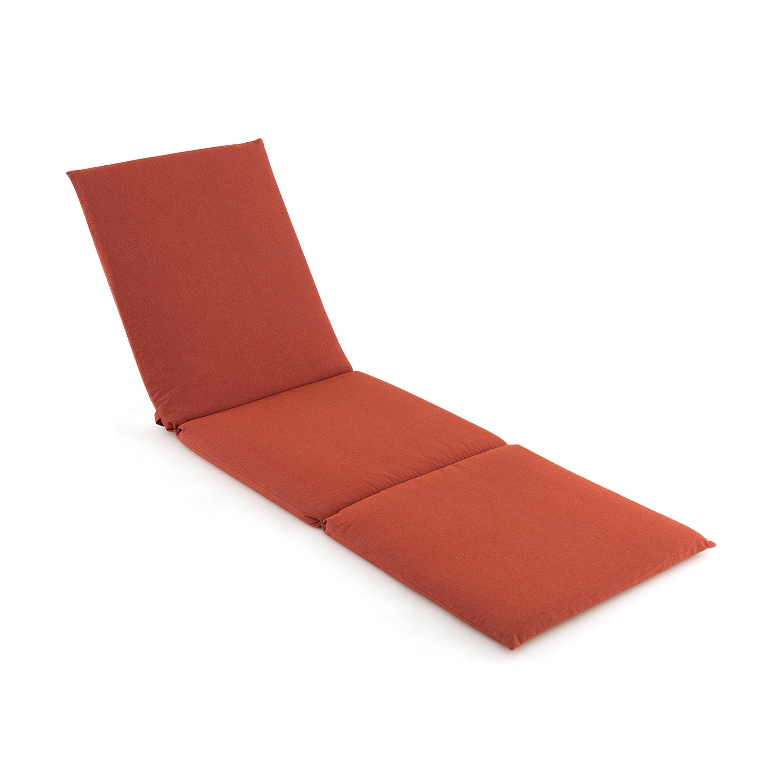 Outdoor Chaise Lounge Cushion Patio Furniture Folding Pad with Fixing Straps, Orange - Gallery Canada