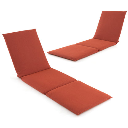 Outdoor Chaise Lounge Cushion Patio Furniture Folding Pad with Fixing Straps, Orange Outdoor Furniture Accessories   at Gallery Canada