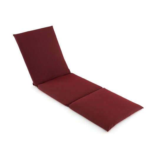 Outdoor Chaise Lounge Cushion Patio Furniture Folding Pad with Fixing Straps, Red - Gallery Canada