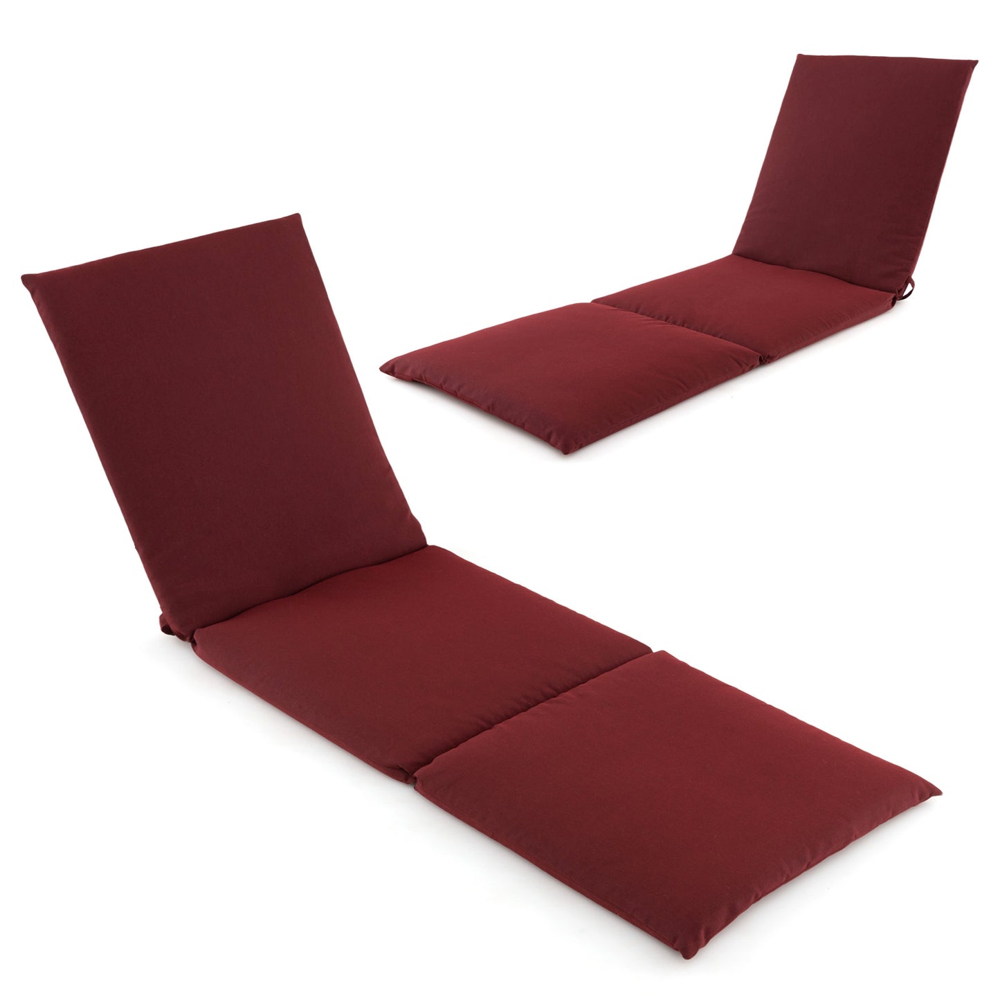 Outdoor Chaise Lounge Cushion Patio Furniture Folding Pad with Fixing Straps, Red Outdoor Furniture Accessories   at Gallery Canada