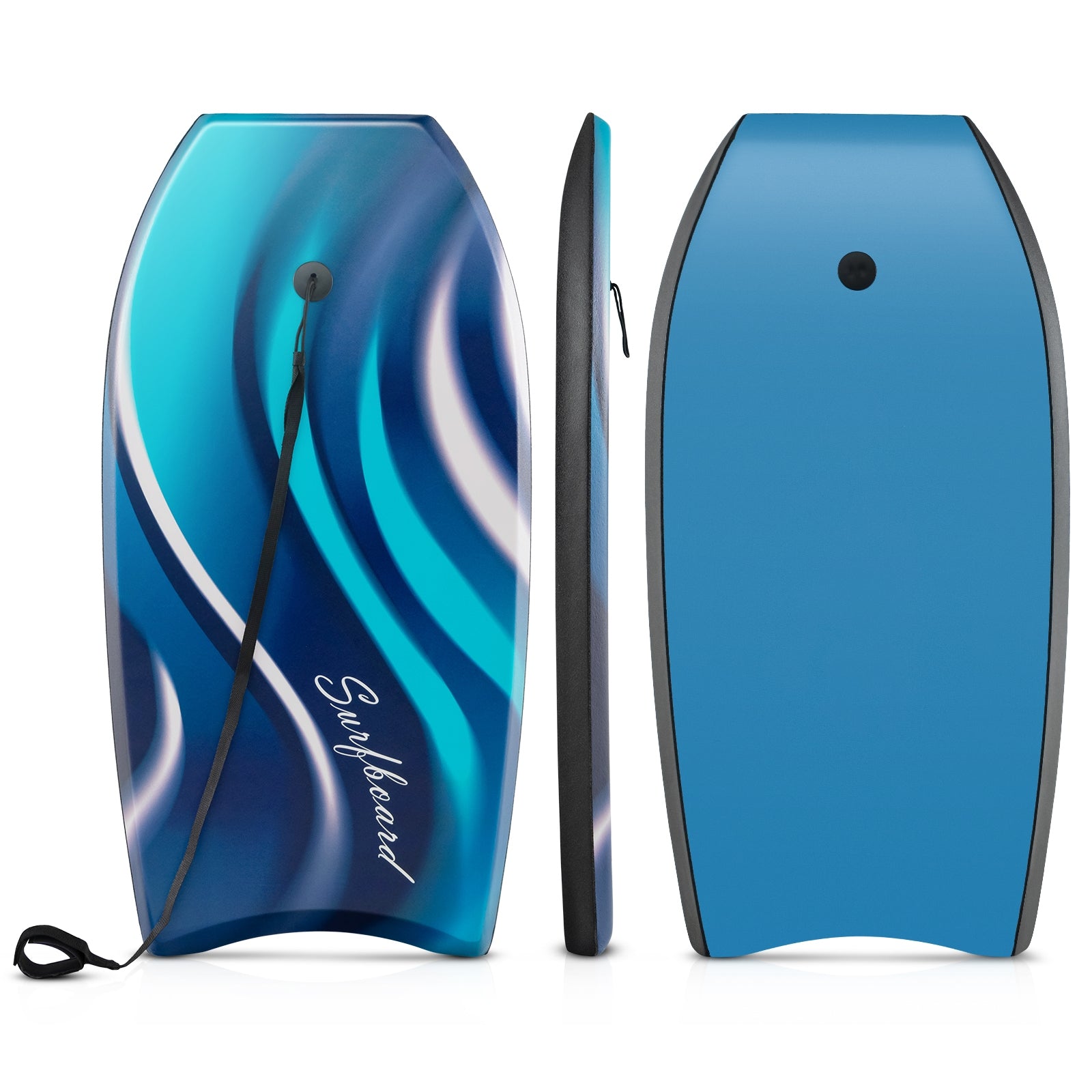 33/37/41 Inches Lightweight Body Board Boogie Board with EPS Core XPE Deck HDPE Bottom-S, Blue Surfing Blue  at Gallery Canada