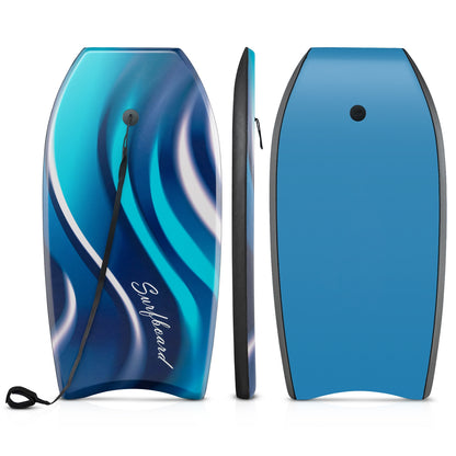 33/37/41 Inches Lightweight Body Board Boogie Board with EPS Core XPE Deck HDPE Bottom-S, Blue Surfing Blue  at Gallery Canada