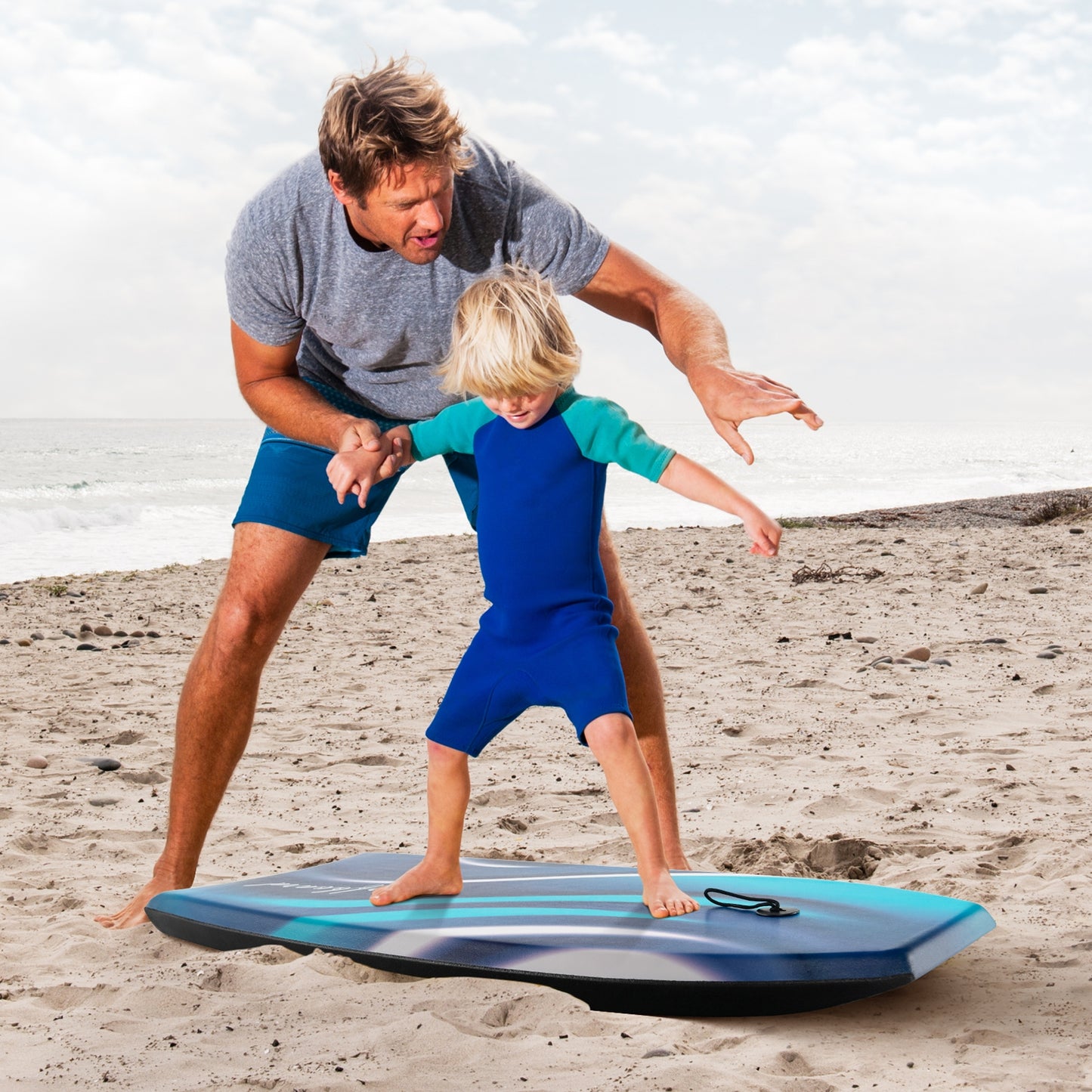 33/37/41 Inches Lightweight Body Board Boogie Board with EPS Core XPE Deck HDPE Bottom-S, Blue Surfing   at Gallery Canada