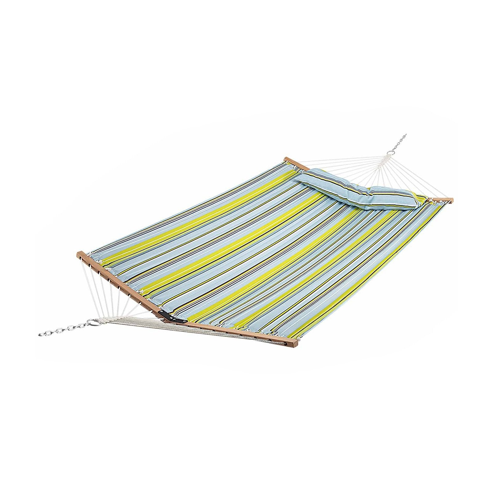 Patio Hammock Foldable Portable Swing Chair Bed with Detachable Pillow, Light Blue Hammocks   at Gallery Canada