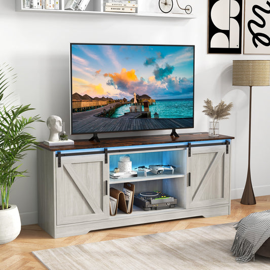 TV Stand for 65 Inch TVs Media Console Table for Living Room, Gray - Gallery Canada