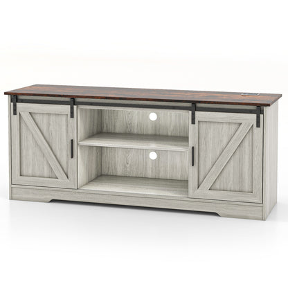 TV Stand for 65 Inch TVs Media Console Table for Living Room, Gray Entertainment Centers & TV Stands Gray  at Gallery Canada