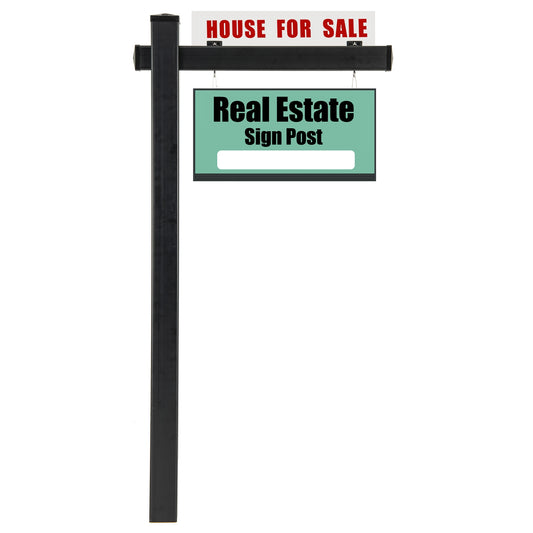 6 Feet Vinyl UPVC Real Estate Sign Post Realtor Yard Sign Post, Black Outdoor Decor Black  at Gallery Canada