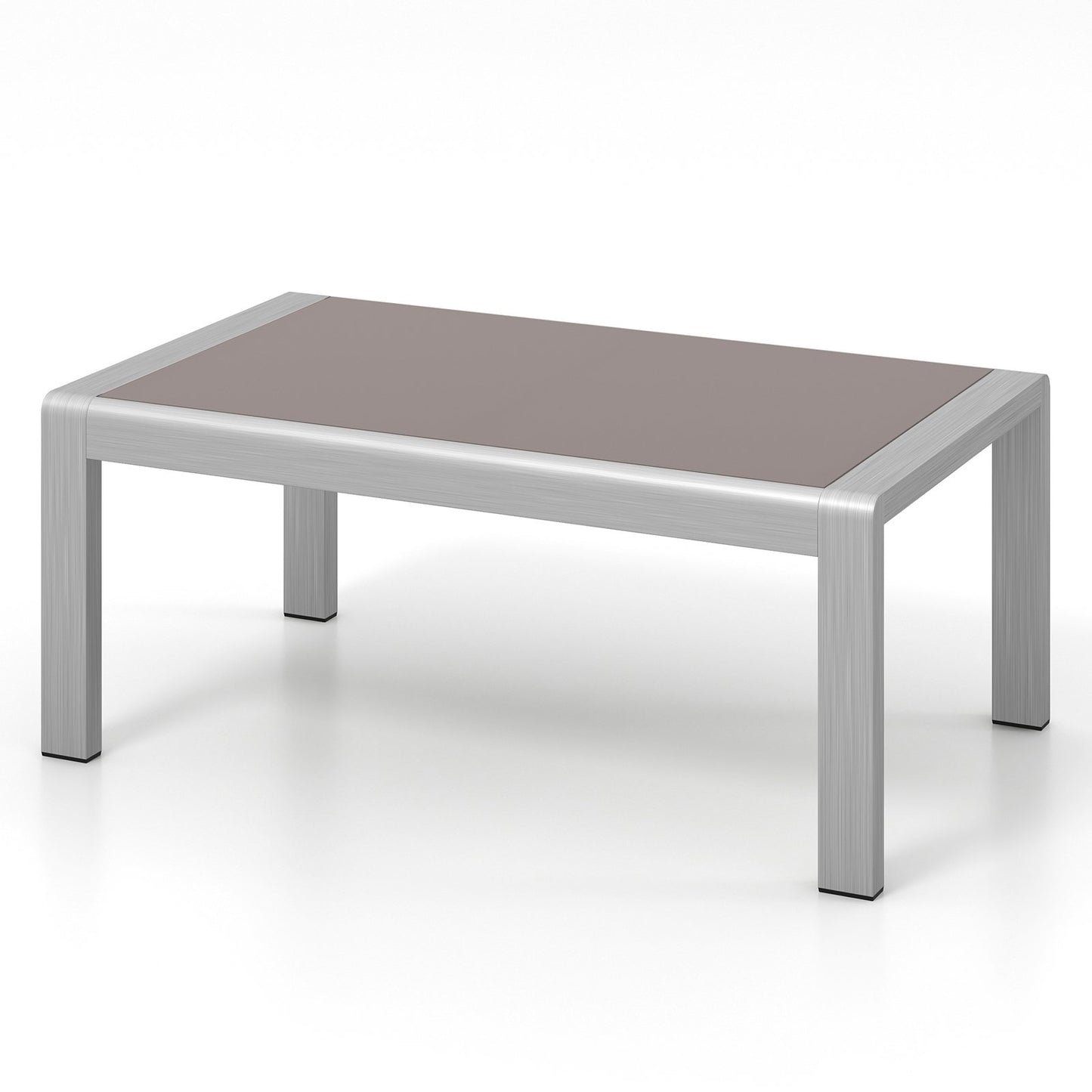 Outdoor Rectangle Coffee Table with Tempered Glass Tabletop for Backyard Poolside, Gray Patio Coffee Tables Gray  at Gallery Canada