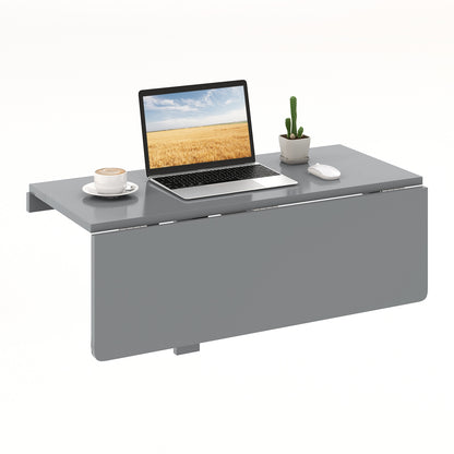 31.5 x 23.5 Inch Wall Mounted Folding Table for Small Spaces, Gray Laptop Tables & Printer Stands   at Gallery Canada