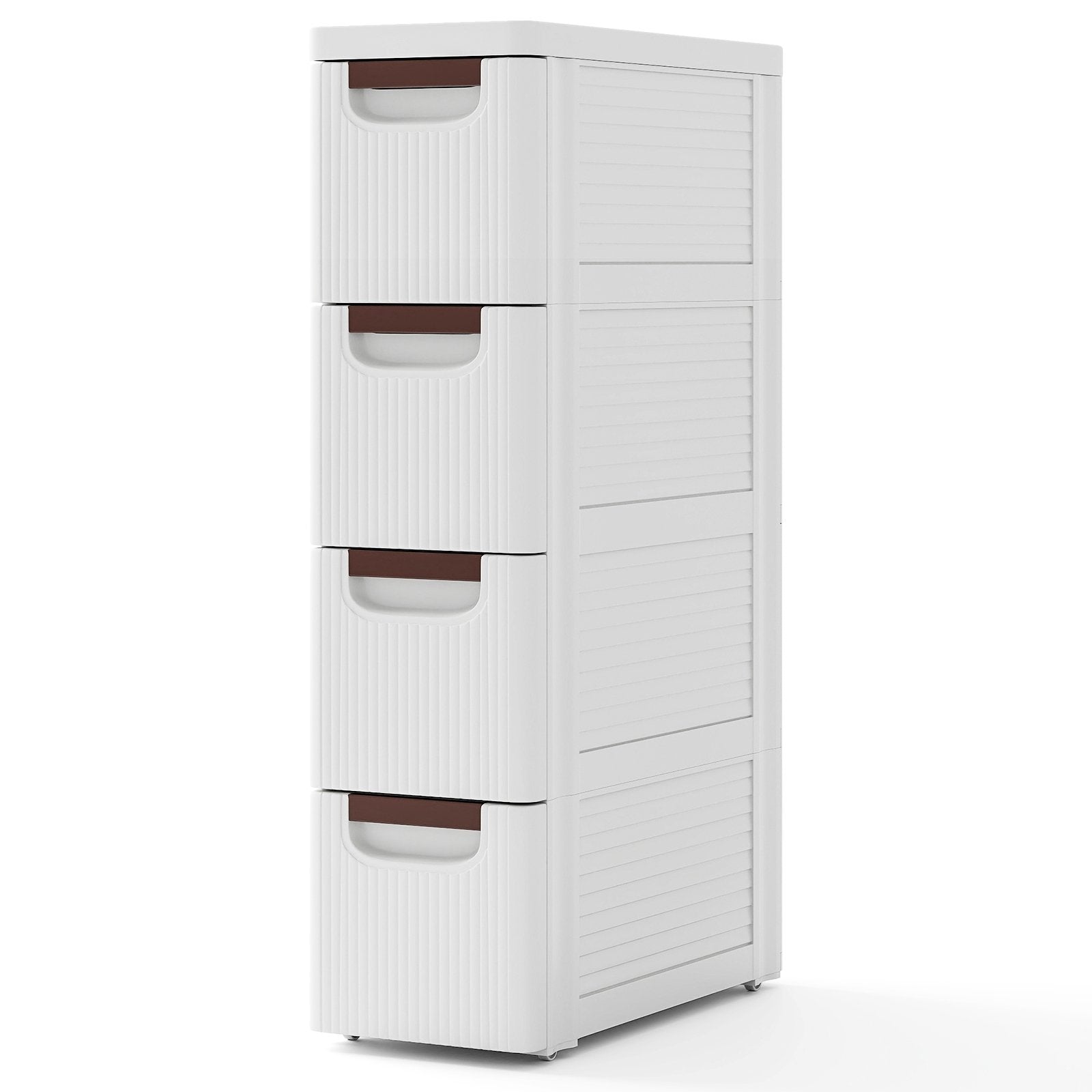 3/4/5/6-Drawer Rolling Organizer Unit Narrow Storage Cabinet with Built-In Wheels for Small Space-4-Drawer, White Dressers & Chests White  at Gallery Canada