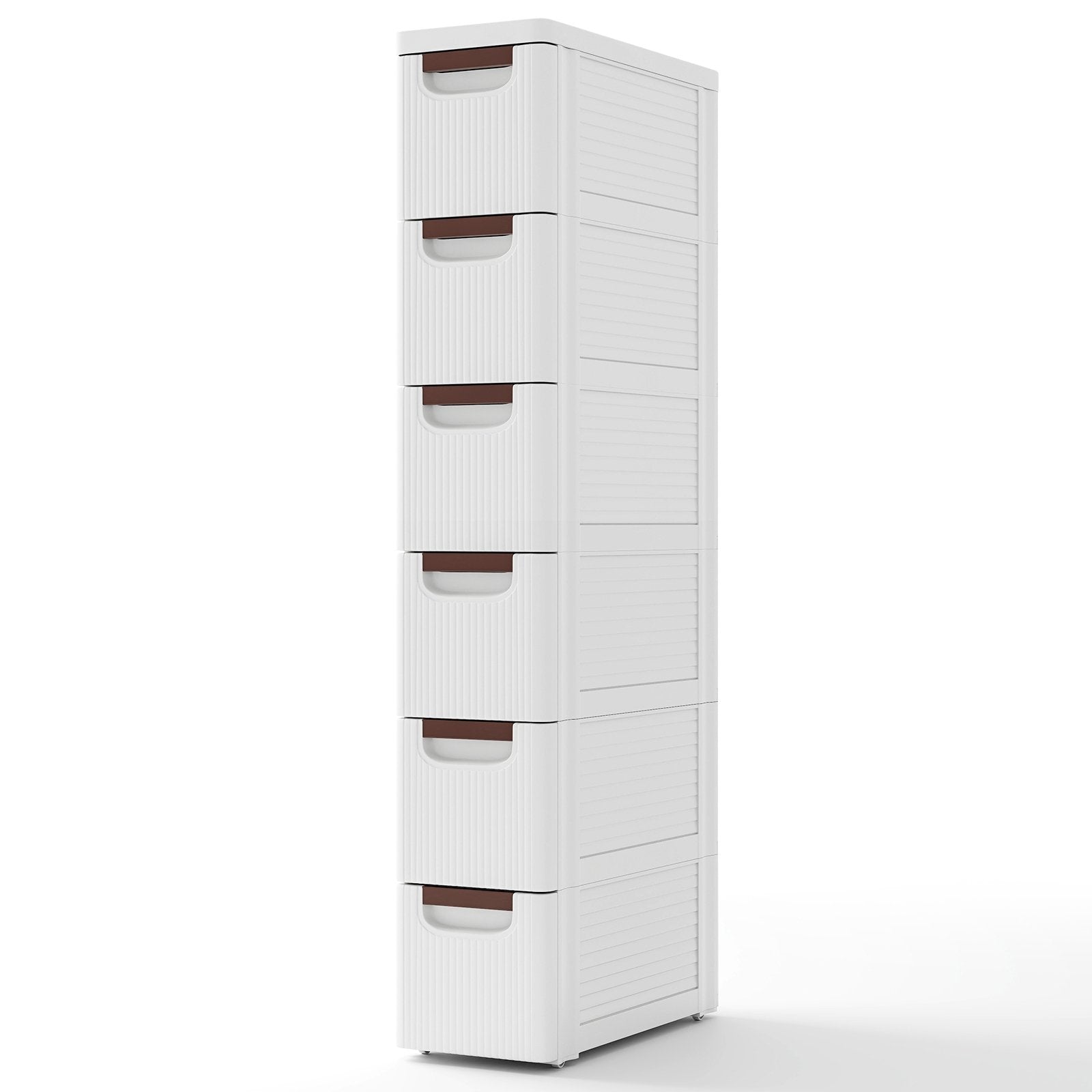 3/4/5/6-Drawer Rolling Organizer Unit Narrow Storage Cabinet with Built-In Wheels for Small Space-6-Drawer, White Dressers & Chests White  at Gallery Canada