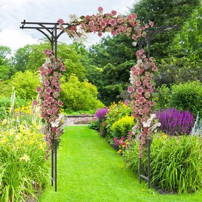 6.8 Feet Garden Arbor with Trellises for Climbing Plant Vine Rose, Black Outdoor Decor   at Gallery Canada