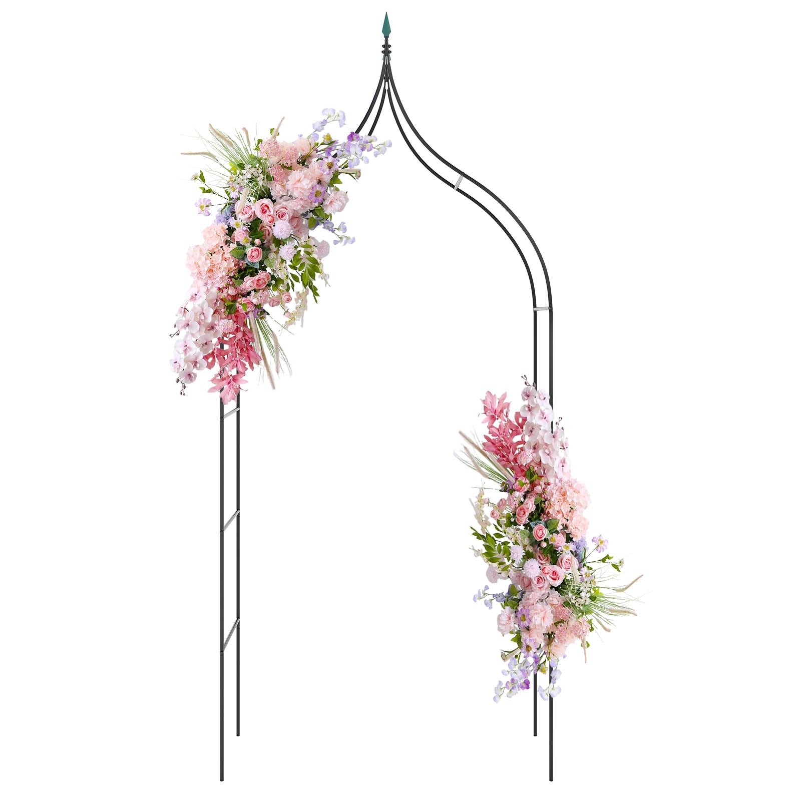 9.5 Feet Decorative Metal Garden Arch for Vine Rose Climbing Wedding Ceremony Party Decoration, Black Outdoor Decor   at Gallery Canada