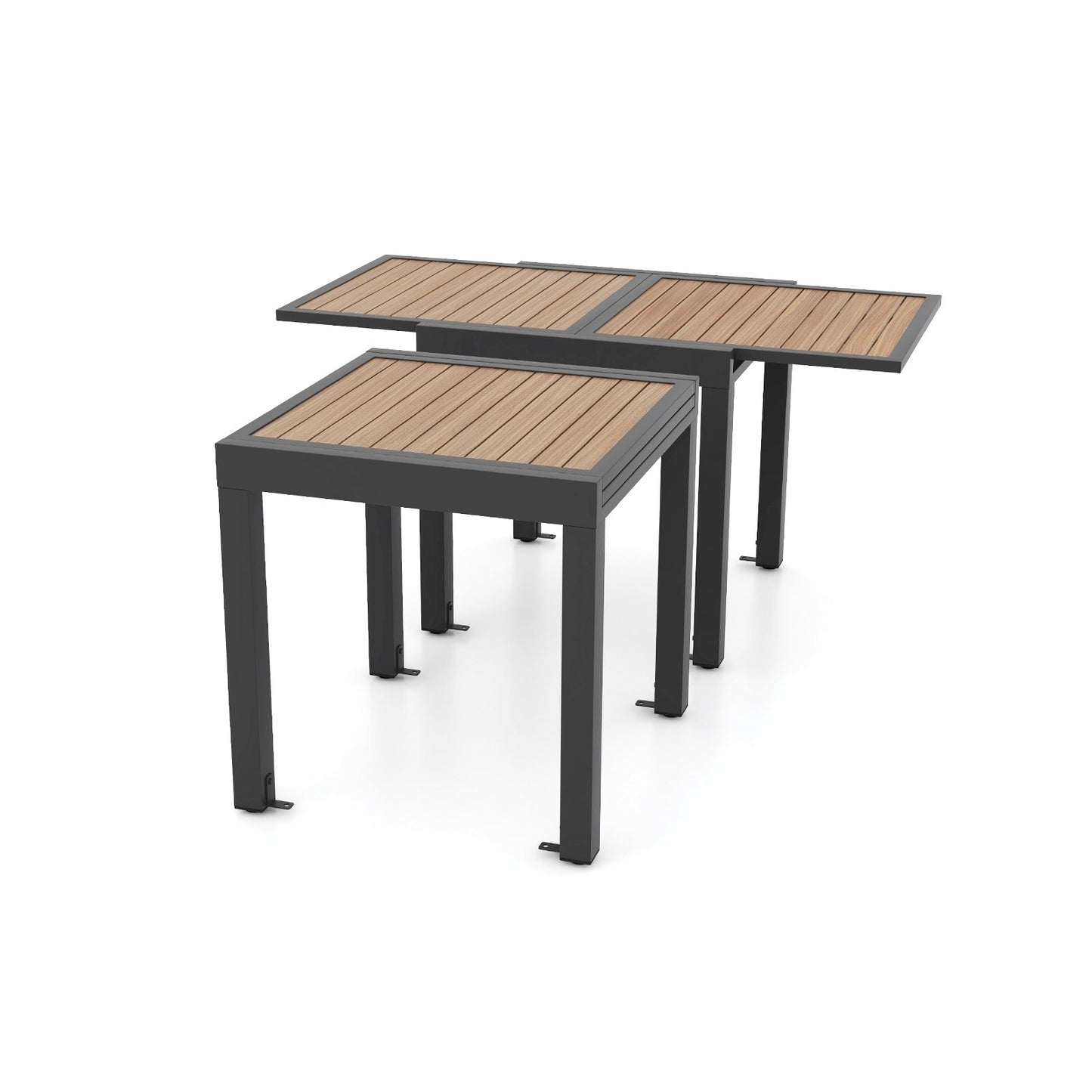 31.5-63 Inches Extendable Patio Table for 4-6 People, Natural Outdoor Decor Natural  at Gallery Canada