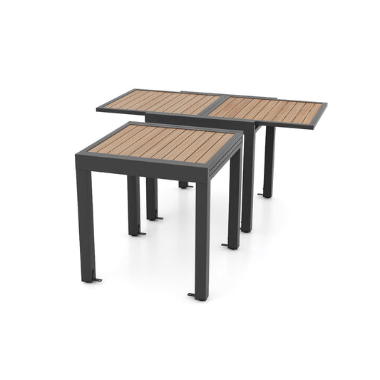 31.5-63 Inches Extendable Patio Table for 4-6 People, Natural - Gallery Canada