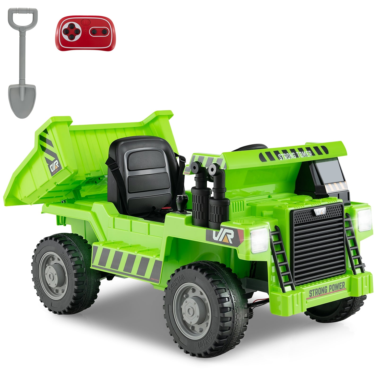 Kids Ride on Dump Truck 12V Ride on Car with Electric Dump Bed, Green Powered Ride On Toys   at Gallery Canada