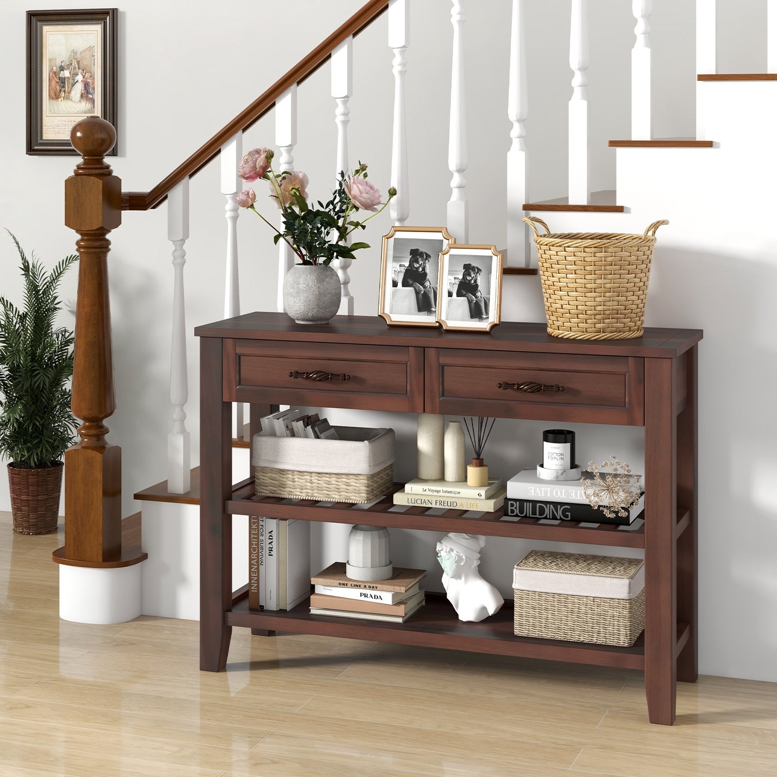 3-tier Console Table with 2 Drawers for Living Room Entryway Console Tables   at Gallery Canada