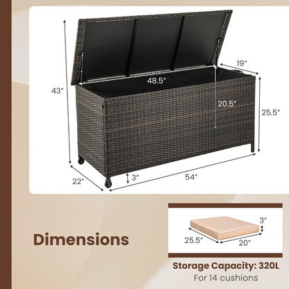 Indoor Outdoor 85 Gallon Storage Container with Waterproof Liner and Universal Wheels, Brown Sheds & Outdoor Storage   at Gallery Canada