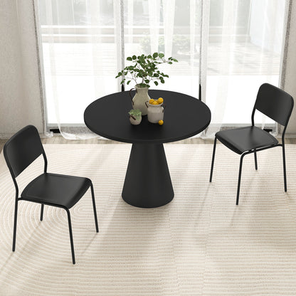 Modern Dining Chairs Set of 4 with Tilted Backrest and Sturdy Metal Legs, Black Dining Chairs   at Gallery Canada