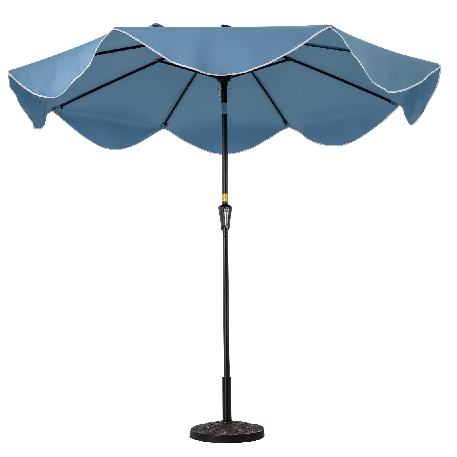 9 FT Patio Umbrella with Crank Handle and Push Button Tilt, Navy Outdoor Umbrellas Navy  at Gallery Canada