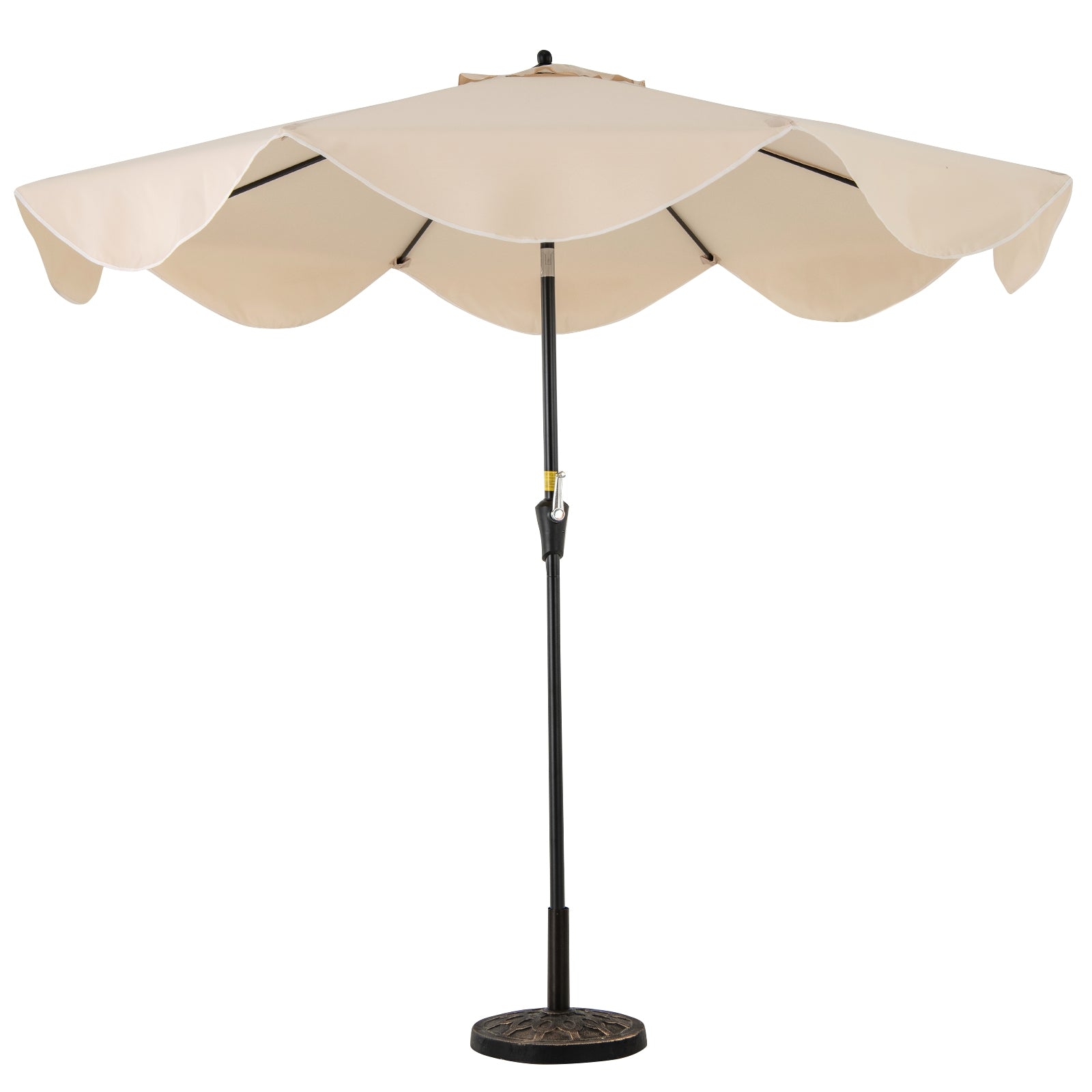 9 FT Patio Umbrella with Crank Handle and Push Button Tilt, Beige Outdoor Umbrellas Beige  at Gallery Canada