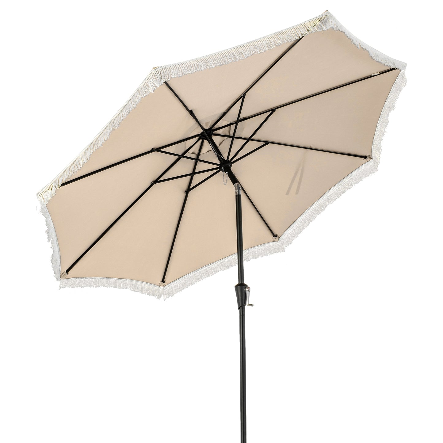 9 FT Patio Umbrella with Sun-Protective Canopy for Patio Garden Pool, Beige Outdoor Umbrellas Beige  at Gallery Canada