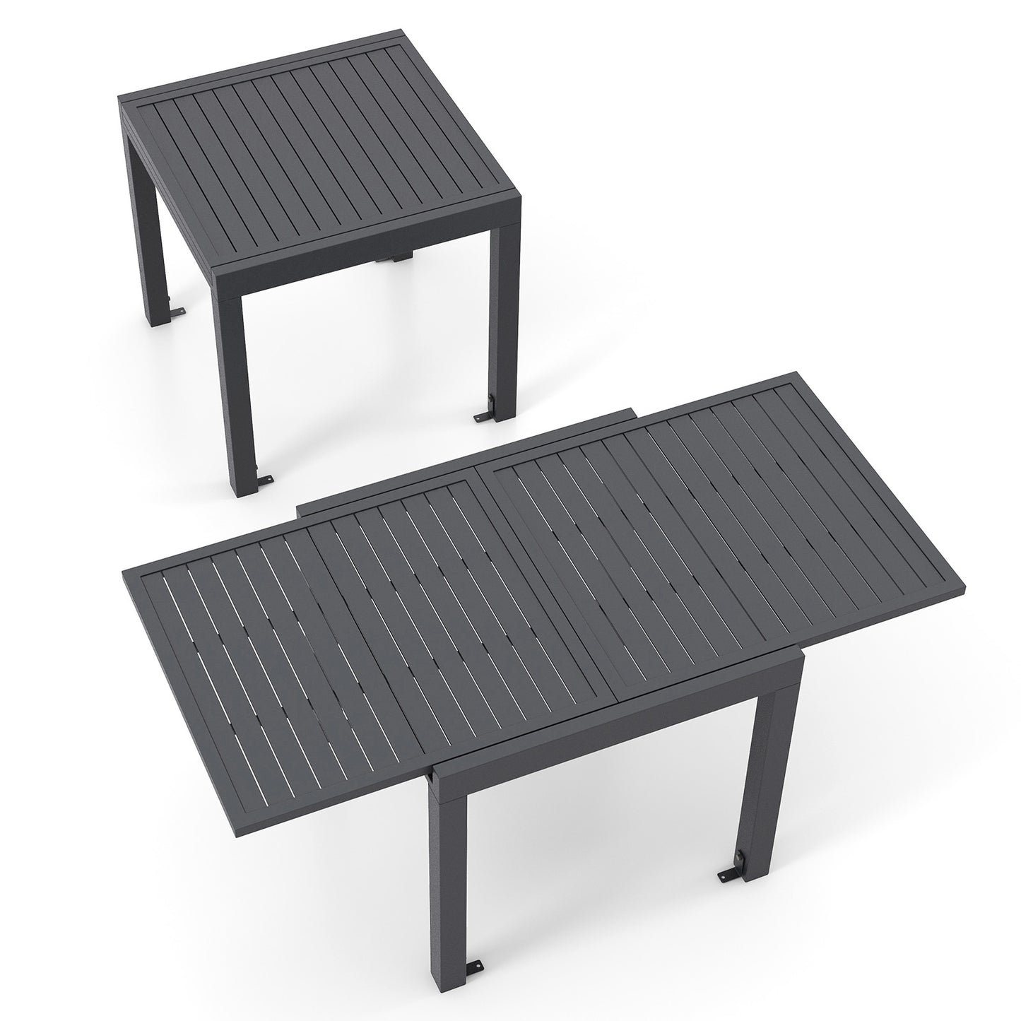 Expandable Patio Dining Table for 4-6 People-Grey, Gray Patio Tables Gray  at Gallery Canada