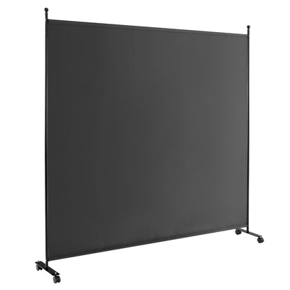 6 Feet Single Panel Rolling Room Divider with Smooth Wheels, Dark Gray Room Dividers Dark Gray  at Gallery Canada