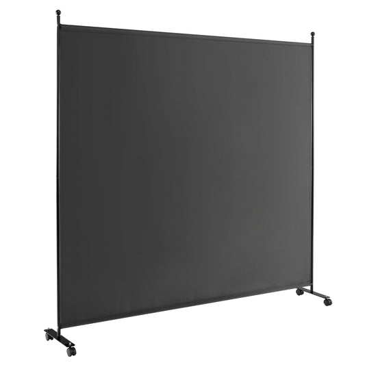 6 Feet Single Panel Rolling Room Divider with Smooth Wheels, Dark Gray Room Dividers Dark Gray  at Gallery Canada