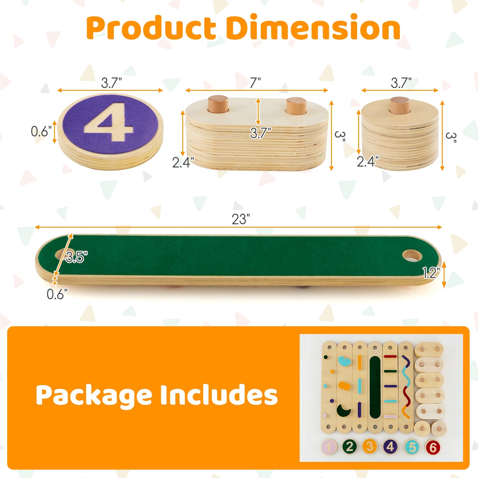 Montessori Balance Beam Set Wooden Balance Boards with Stepping Stones, Multicolor Toy Sports   at Gallery Canada