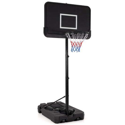 6.5-10 FT Adjustable Portable Basketball Hoop with 44 Inch Shatterproof Backboard and Fillable Base, Black Sport Equipments Black  at Gallery Canada