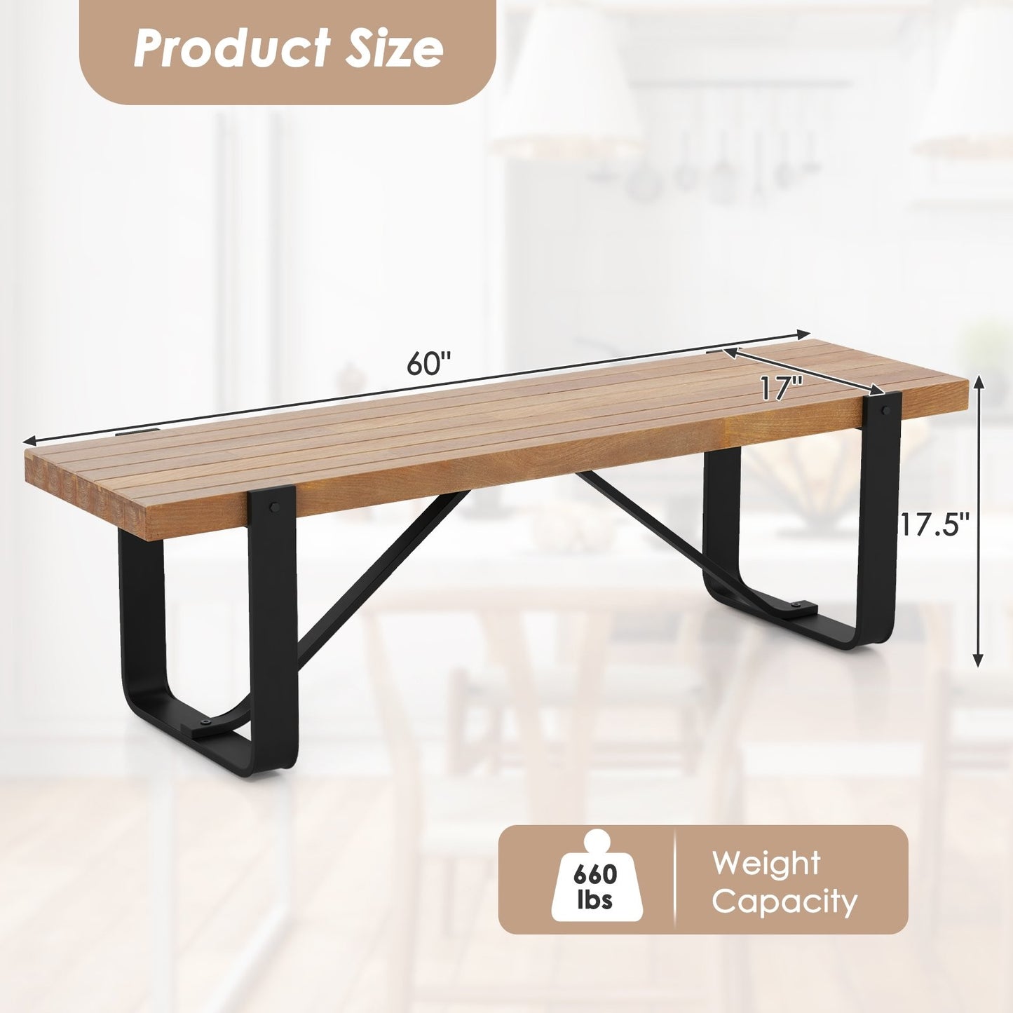 60 Inch Entryway Bench Rustic Farmhouse Wooden Shoe Rack with Metal Frame, Natural Shoe Racks & Storage Benches   at Gallery Canada