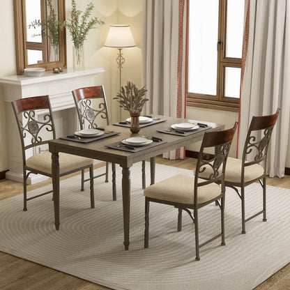 Set of 2 Dining Room Chairs Armless Kitchen Chairs Set with Seat Cushion, Brown Dining Chairs   at Gallery Canada