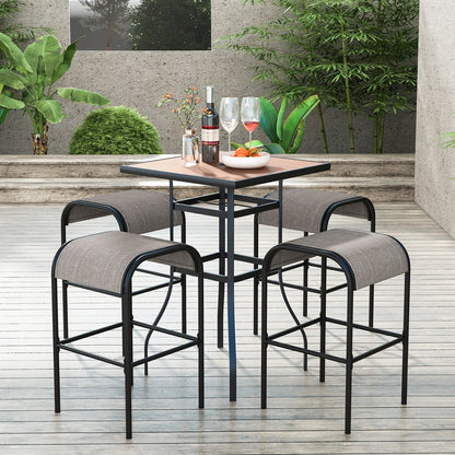 Set of 2/4 Patio Metal Bar Stools with Curved Fabric Seat-Set of 4 Bar Stools   at Gallery Canada