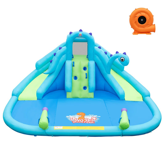 Inflatable Water Slide with Dual Slides and Large Splash Pool and Carry Bag (with 584W Blower), Blue Bounce House Blue  at Gallery Canada