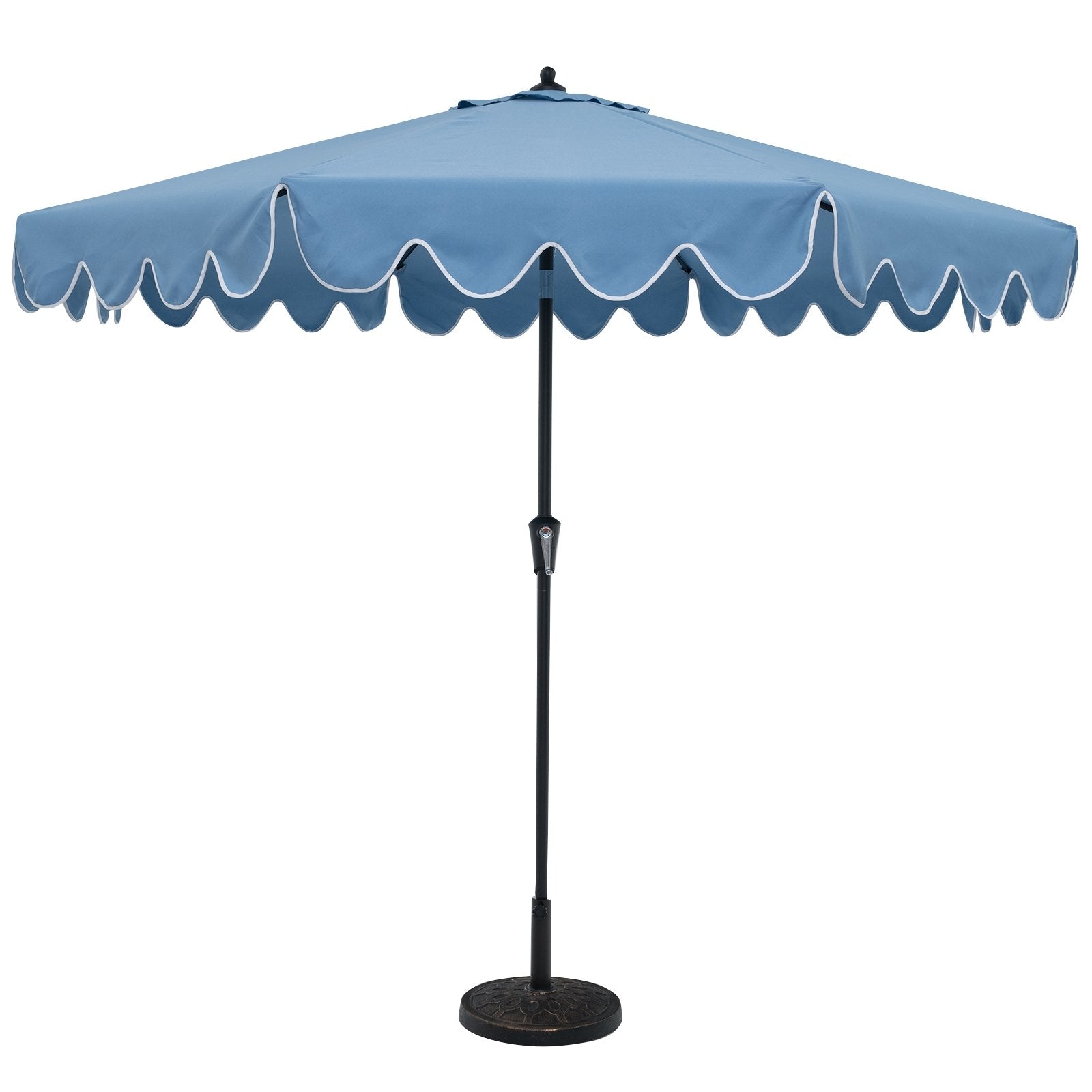 9 Feet Patio Umbrella with Crank Handle and Push Button Tilt, Navy Outdoor Umbrellas Navy  at Gallery Canada