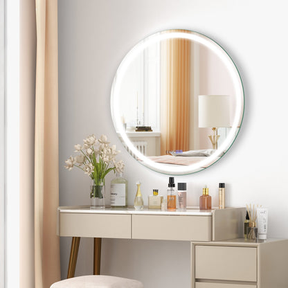 32 Inch Anti-Fog Bathroom Wall Mirror with 3-Color LED Lights Wall Mirrors   at Gallery Canada