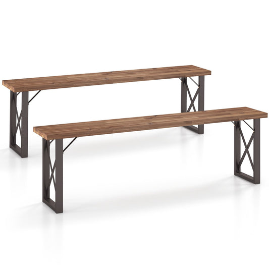 Outdoor Picnic Bench Set Solid Acacia Wood Patio Rectangular Benches, Navy Outdoor Benches Navy  at Gallery Canada