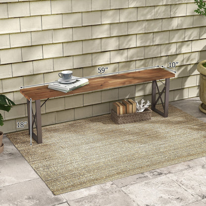 Outdoor Picnic Bench Set Solid Acacia Wood Patio Rectangular Benches, Navy Outdoor Benches   at Gallery Canada