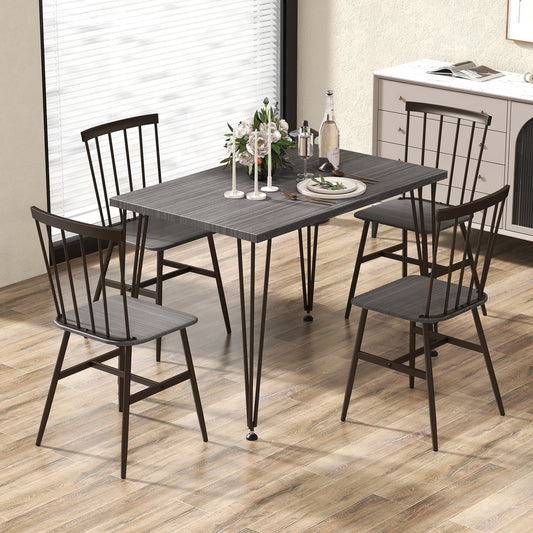 5-Piece Dining Table Set for 4 with 360° Swivel Feet for Small Place-Grey Oak, Gray Dining Room Sets Gray  at Gallery Canada