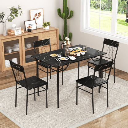 5-Piece Dining Table Set for 4 with Kitchen Table and 4 Dining Chairs, Black Dining Room Sets   at Gallery Canada