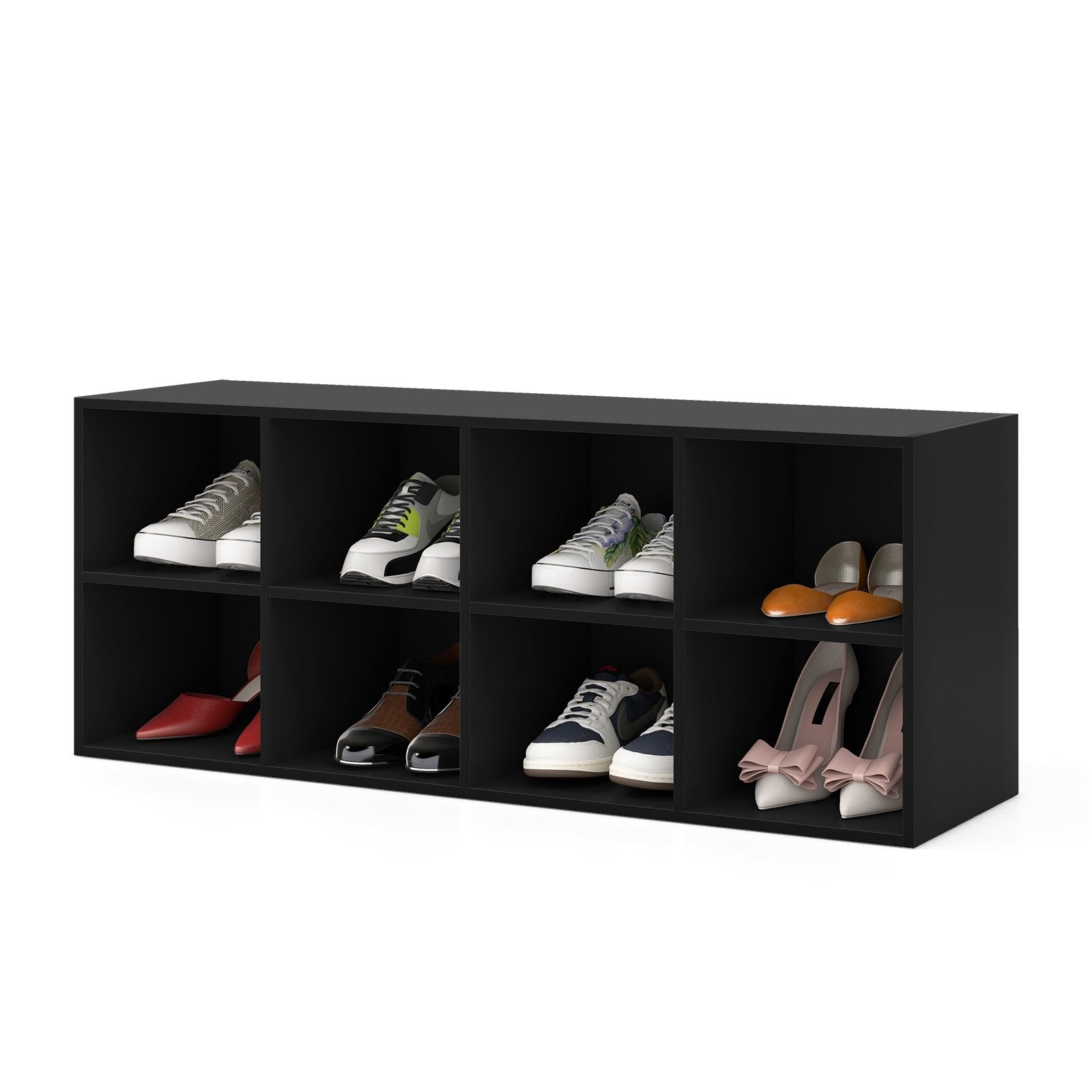 8 Cubbies Shoe Organizer with 500 LBS Weight Capacity, Black Shoe Racks & Storage Benches   at Gallery Canada