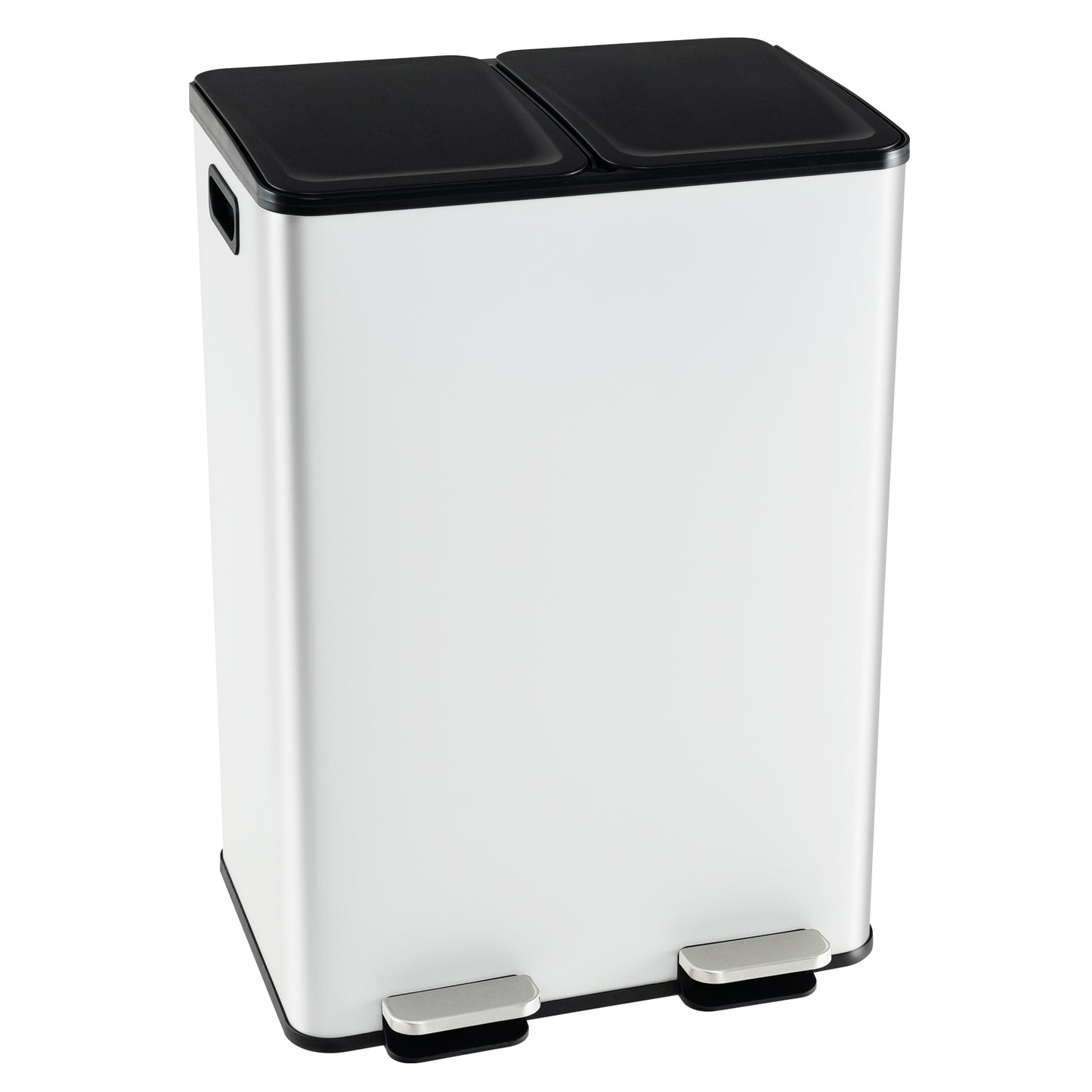 2 x 8 Gal Dual Compartment Trash Can, White Kitchen Organization White  at Gallery Canada