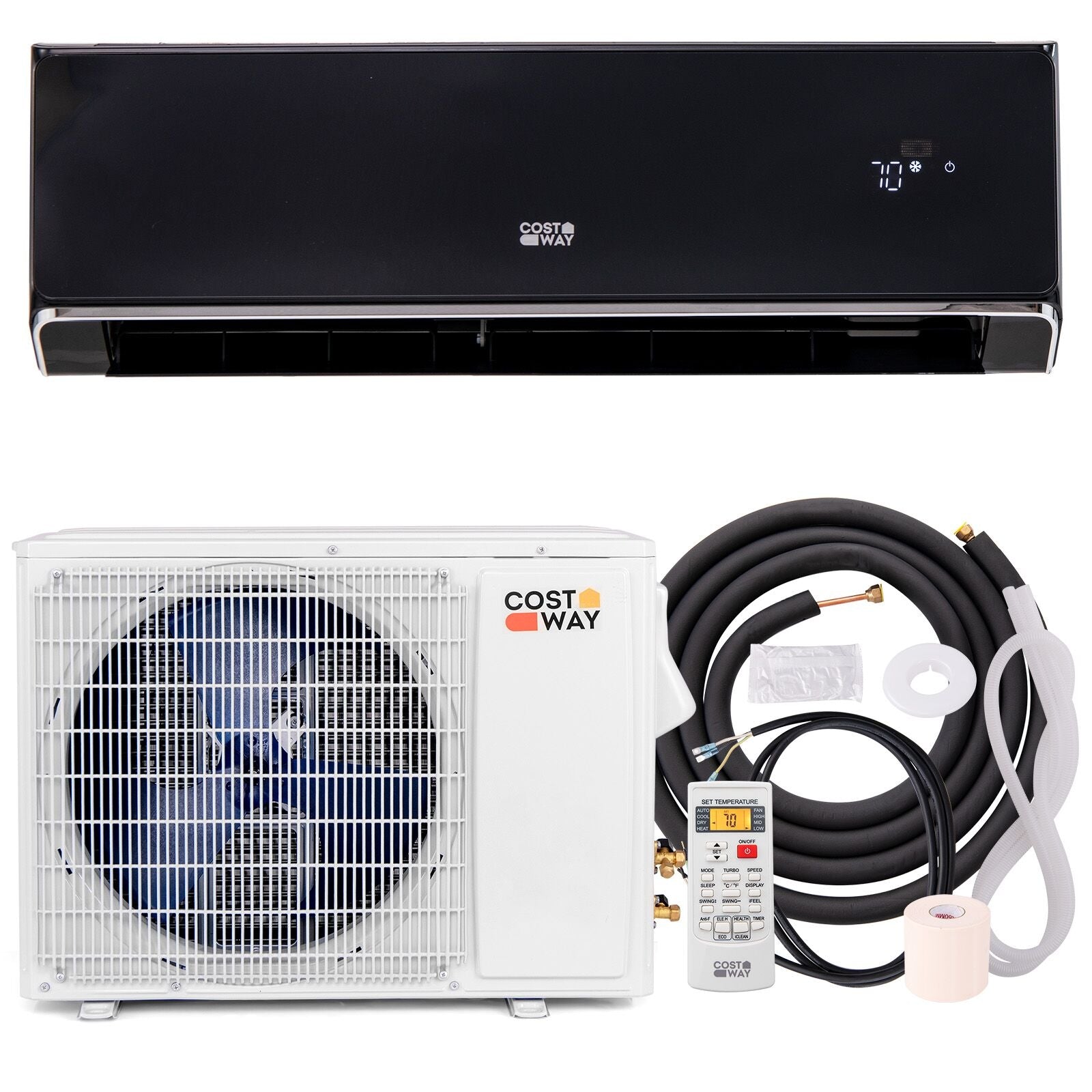 22000 BTU 21 SEER2 208-230V Wifi Enabled Mini Split Air Conditioner and Heater Black, Black Mini Split Air Conditioners Black  at Gallery Canada