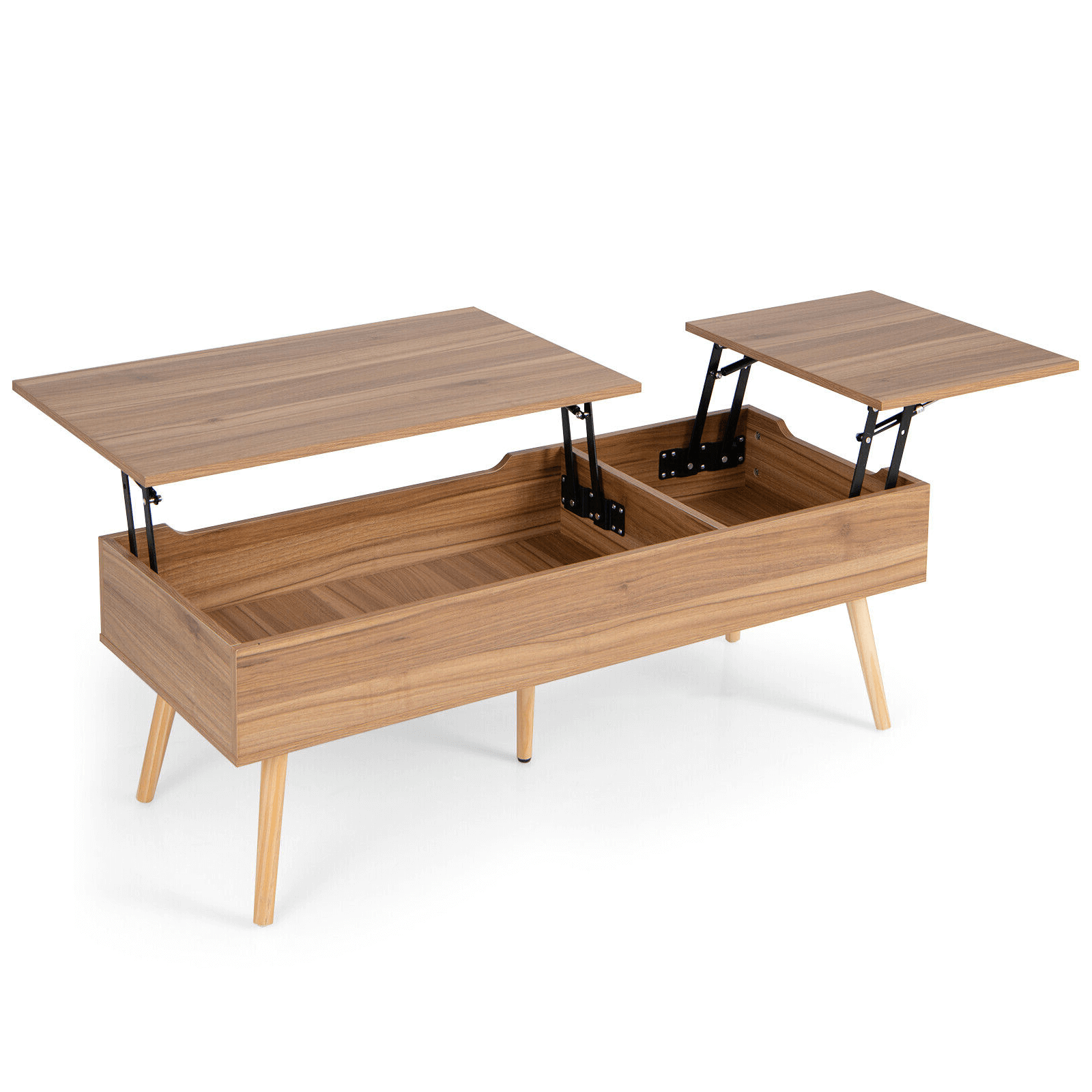 47 Inch Lift Top Coffee Table with 2 Hidden Compartments, Brown Coffee Tables   at Gallery Canada