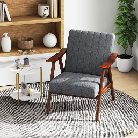 Modern Accent Chair Leisure Armchair with Felt Pads, Light Gray Accent Chairs Light Gray  at Gallery Canada