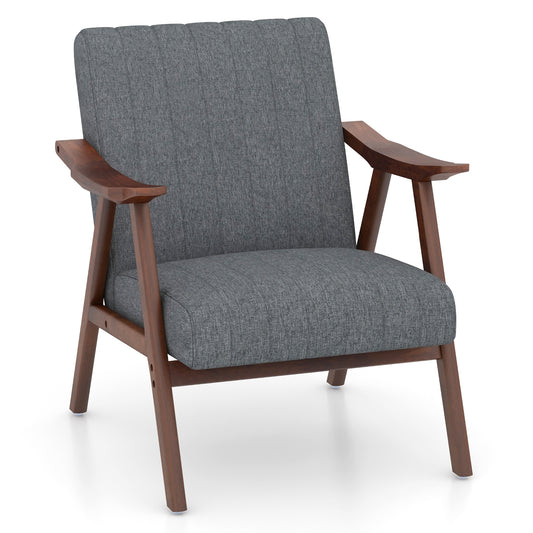 Modern Accent Chair Leisure Armchair with Felt Pads, Light Gray Accent Chairs Light Gray  at Gallery Canada