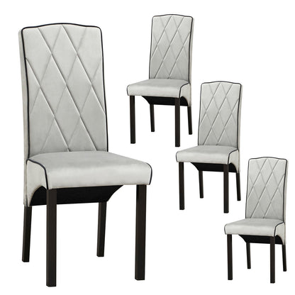 Modern Dining Chair with High Backrest High-density Sponge Cushion, Light Gray Dining Chairs   at Gallery Canada