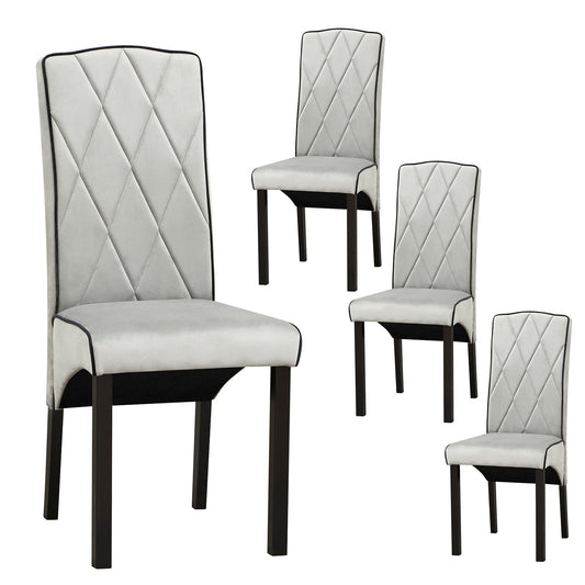 Modern Dining Chair with High Backrest High-density Sponge Cushion, Light Gray Dining Chairs Light Gray  at Gallery Canada