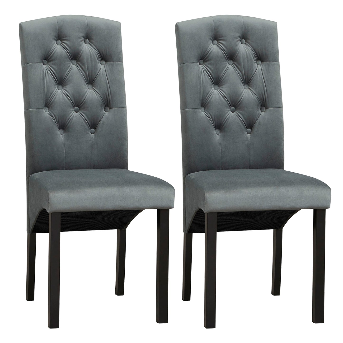 Modern Dining Chair with High Backrest High-density Sponge Cushion, Dark Gray Dining Chairs Dark Gray  at Gallery Canada